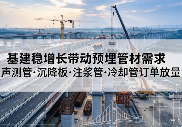 惠农基建稳增长带动预埋监测管材需求，声测管、沉降板、注浆管订单持续放量